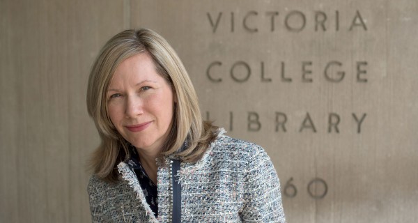 Lisa Sherlock at Victoria College library.